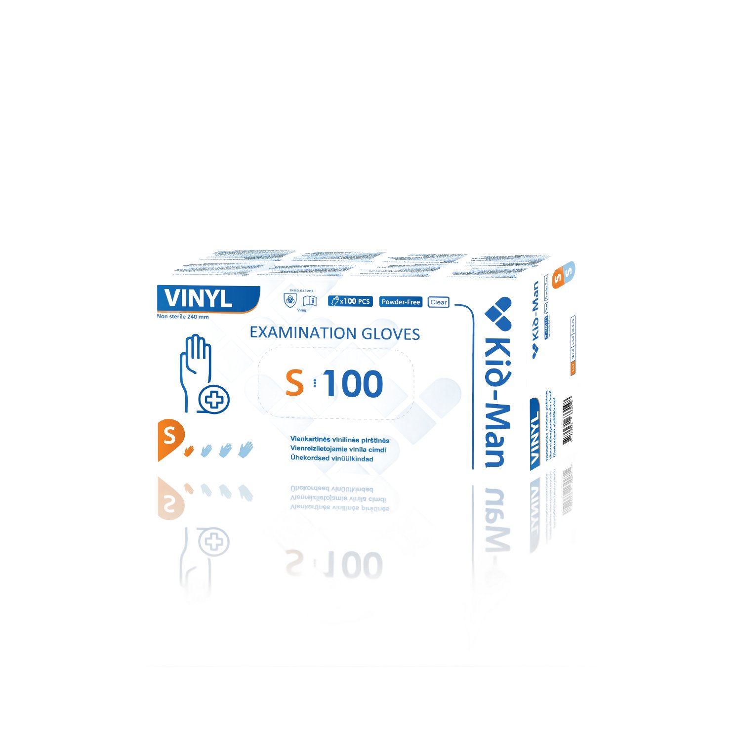 Manusi din vinil, S, Transparent, 100 buc, Kid-Man