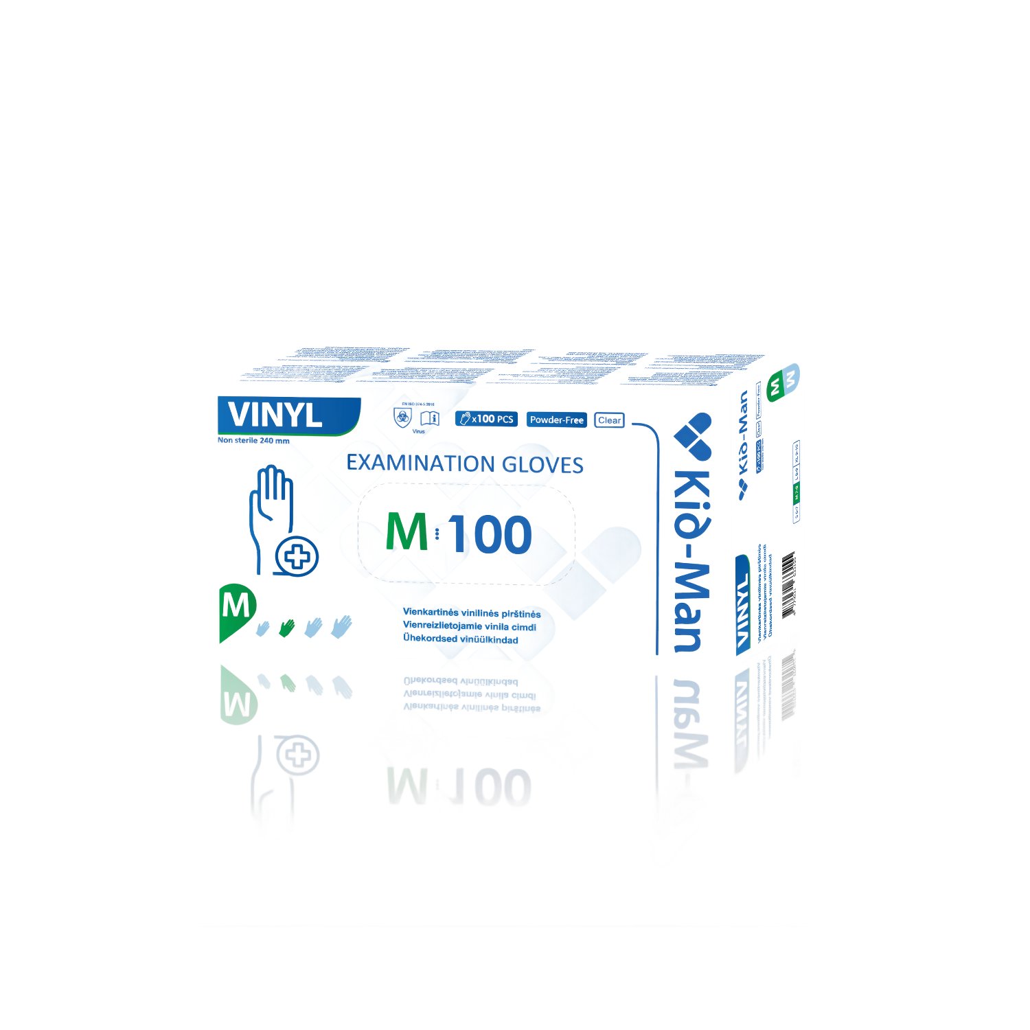 Manusi din vinil, M, Transparent, 100 buc, Kid-Man