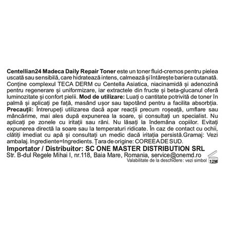 Toner calmant si hidratant Madeca Daily Repair, 150 ml, Centellian 24 765686