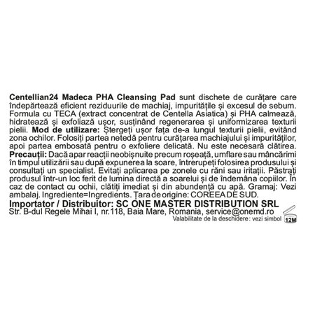 Dischete pentru curatare Madeca PHA Cleansing Pad, 60 buc, Centellian 24 765712