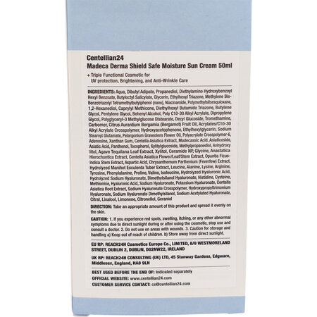 Crema hidratanta cu prorectie solara SPF50 PA++++ Madeca Derma Shield, 50 ml, Centellian 24 766164