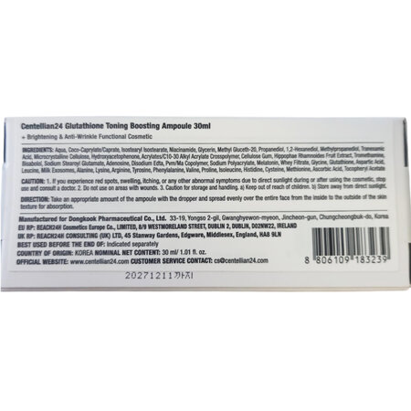 Ser concentrat pentru luminozititate Glutathione Toning Boosting, 30 ml, Centellian 24 766138