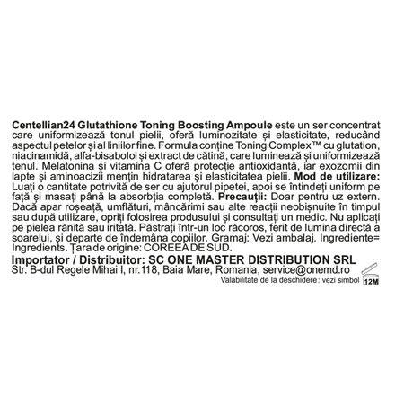 Ser concentrat pentru luminozititate Glutathione Toning Boosting, 30 ml, Centellian 24 765841