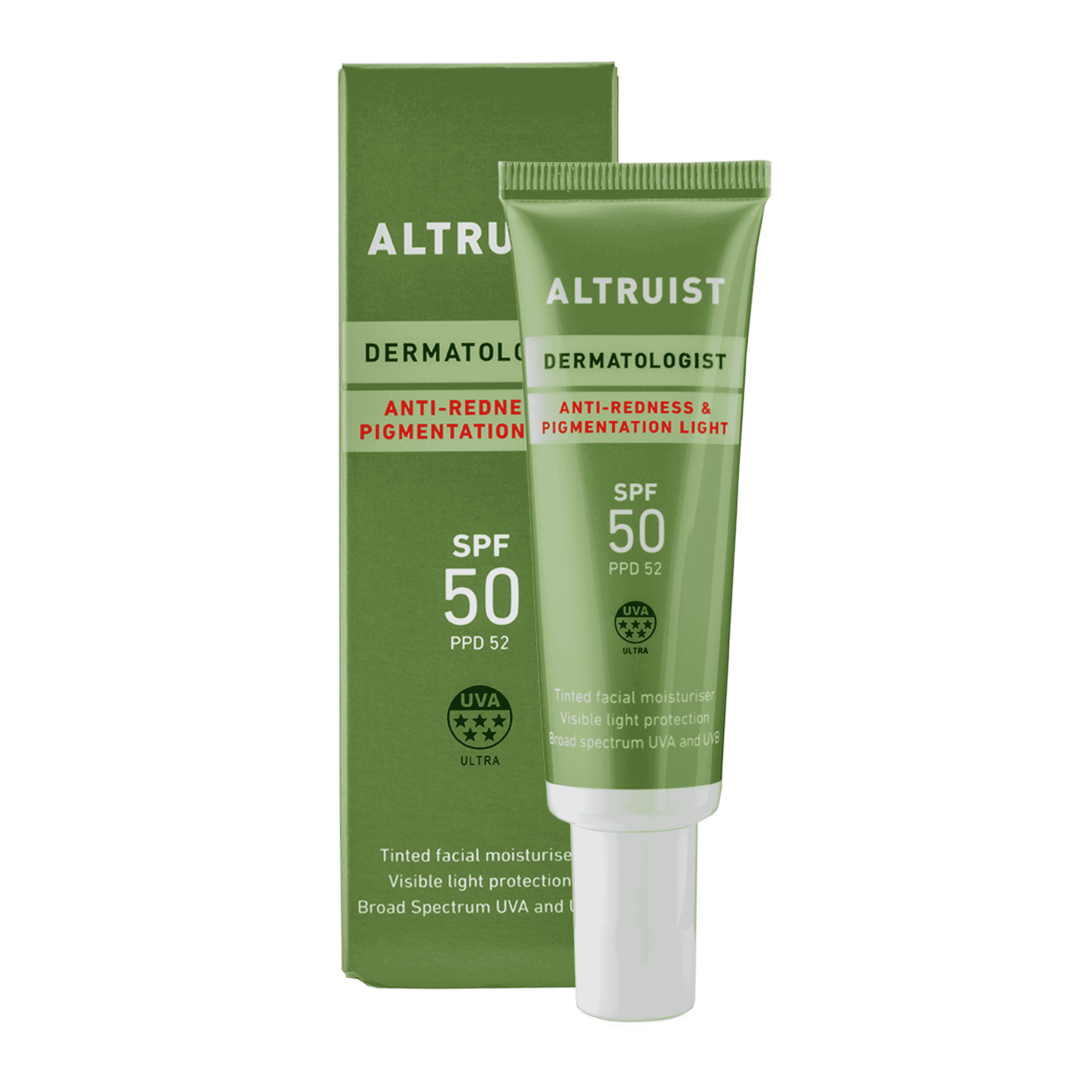 Crema colorata antiroseata SPF 50, Light, 30 ml, Altruist