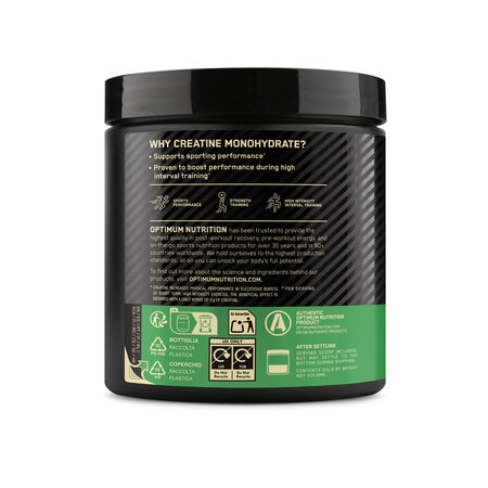 Creatina monohidrata micronizata fara aroma, 187 g, Optimum Nutrition 775791