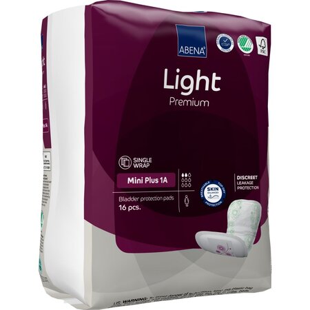 Absorbante anatomice Eco, MINI Plus1 A Light Premium, 16 buc, Abena 766118