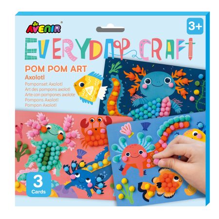 Set creativ confectioneaza un Axolotl, Everyday Craft Pom Pom, 3 ani+, Avenir