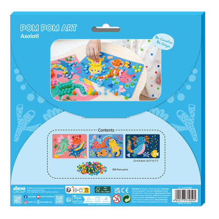 Set creativ confectioneaza un Axolotl, Everyday Craft Pom Pom, 3 ani+, Avenir 766173