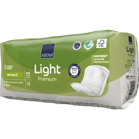 Absorbante anatomice Eco,  Normal 2 Light Premium, 12 buc, Abena 766209
