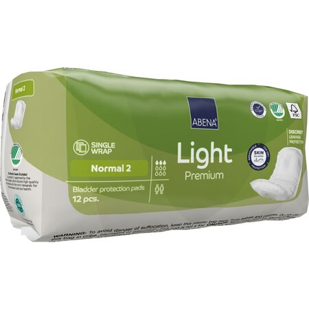 Absorbante anatomice Eco,  Normal 2 Light Premium, 12 buc, Abena 766211