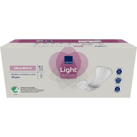 Absorbante anatomice Eco, Ultra Mini 0 Light Premium, 24 buc, Abena 766234