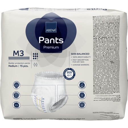 Scutece pentru adulti tip chilot, M3 Premium, 15 buc, Abena 766369