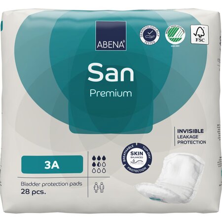 Absorbante anatomice Eco, 3A San Premium, 28 buc, Abena 766400