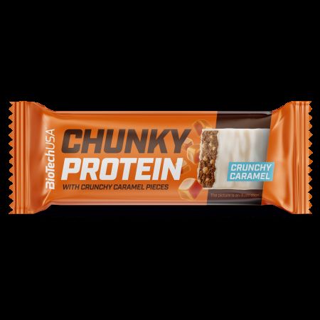 Baton proteic Chunky Protein, Caramel, 50 g, BioTechUSA
