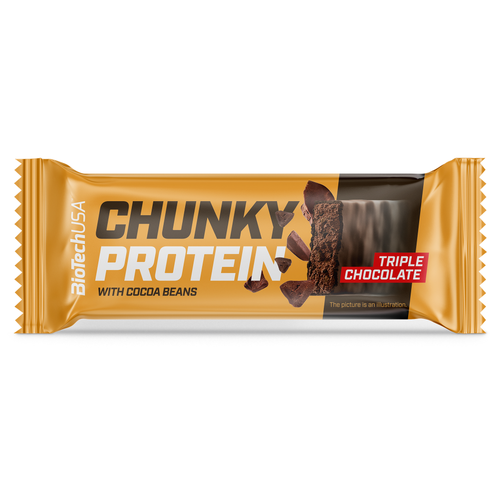 Baton proteic Chunky Protein, Tripple Chocolate, 50 g, BioTechUSA