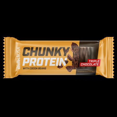 Baton proteic Chunky Protein, Tripple Chocolate, 50 g, BioTechUSA