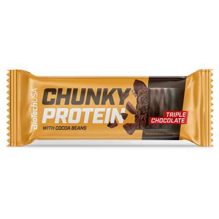 Baton proteic Chunky Protein, Tripple Chocolate, 50 g, BioTechUSA