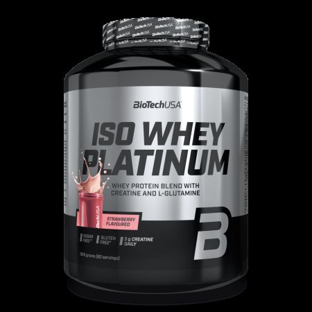 Pudra proteica Iso Whey Platinum, Strawberry, 1816 g, BioTechUSA