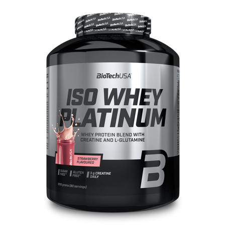 Pudra proteica Iso Whey Platinum, Strawberry, 1816 g, BioTechUSA