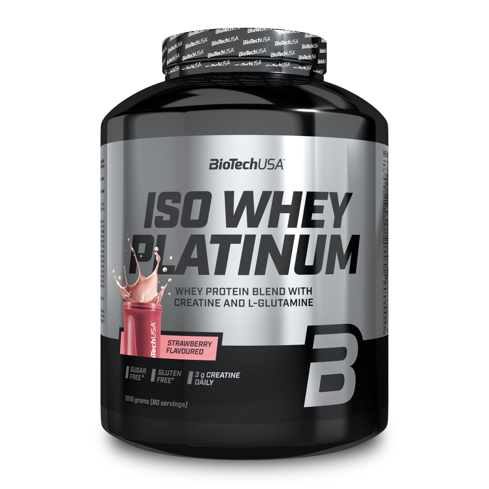 Pudra proteica Iso Whey Platinum, Strawberry, 1816 g, BioTechUSA