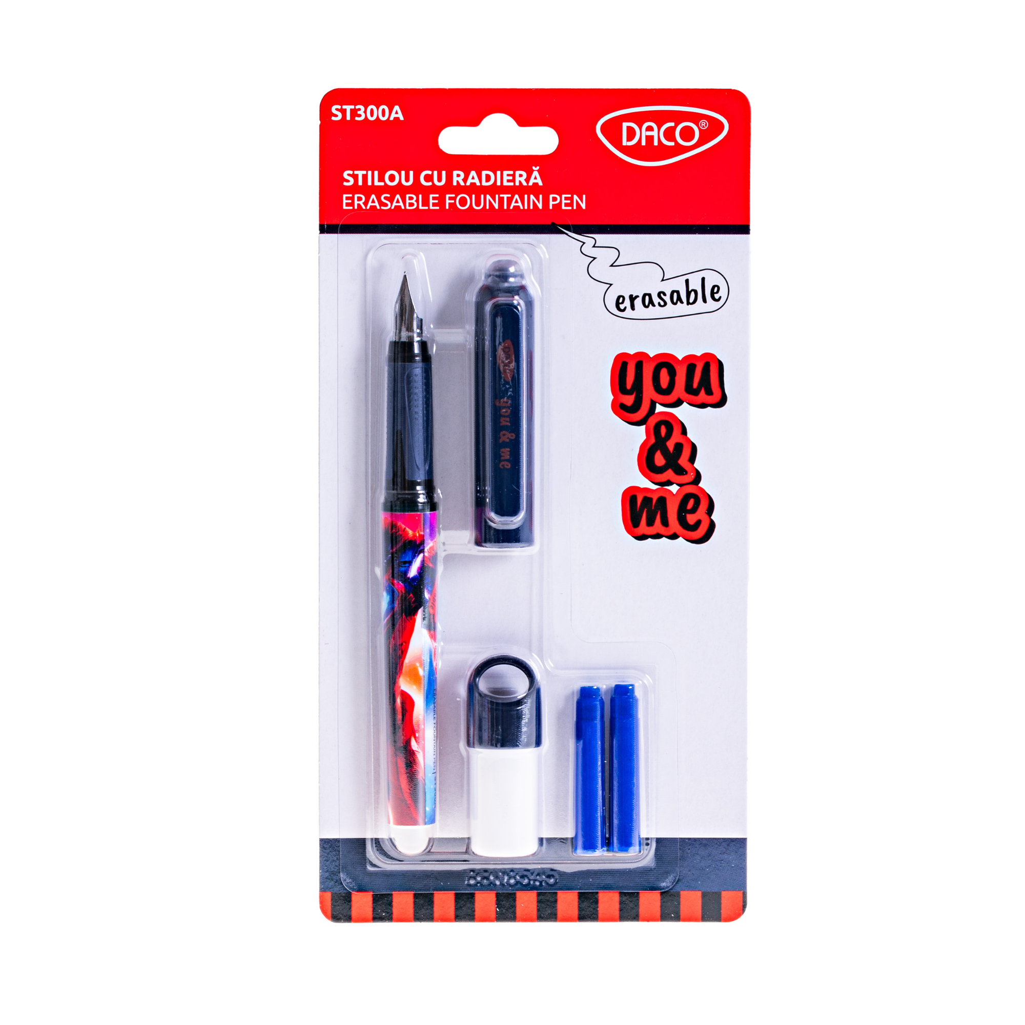 Stilou cu radiera You & Me, Albastru, Daco