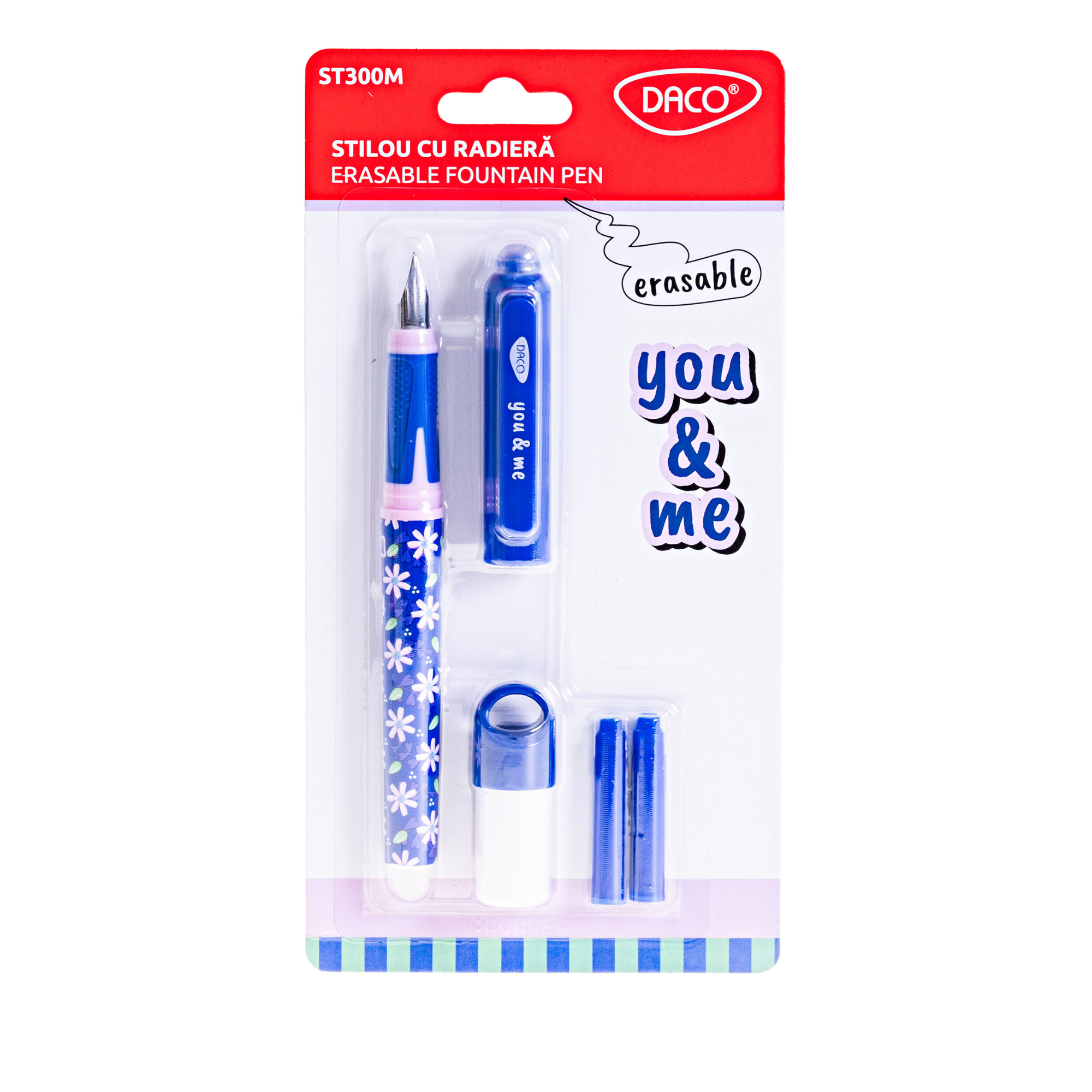 Stilou cu radiera You & Me, Mov, Daco