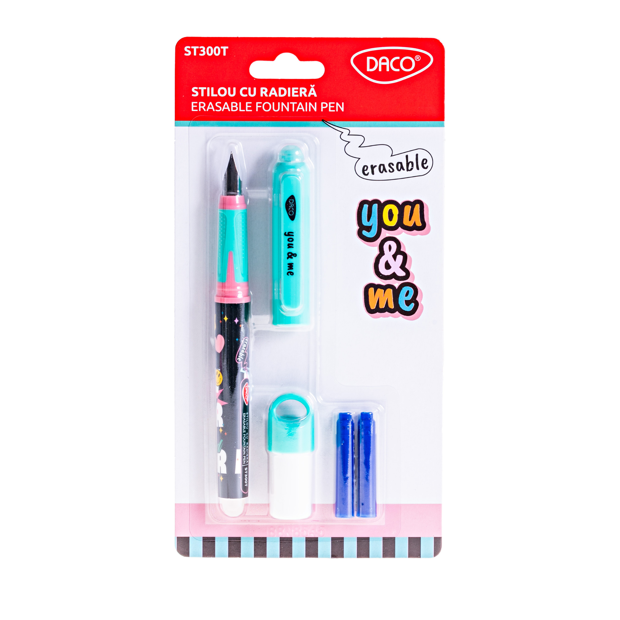Stilou cu radiera You & Me, Turcoaz, Daco