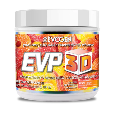 Pre-Workout fara Cafeina EVP 3D, Peach Rings, 620 g, Evogen