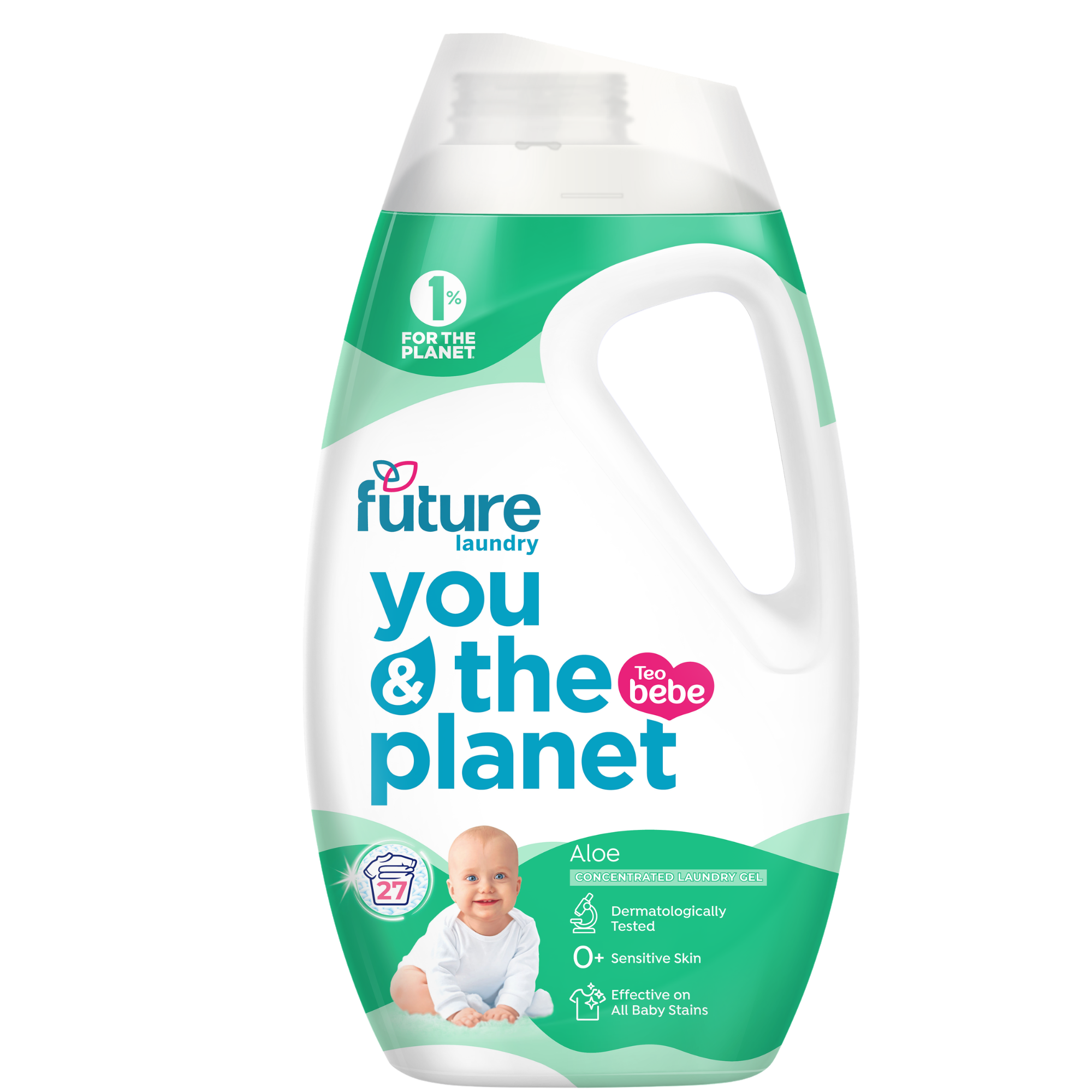 Detergent gel concentrat de rufe pentru bebelusi, Aloe, 1.08 litri, Future