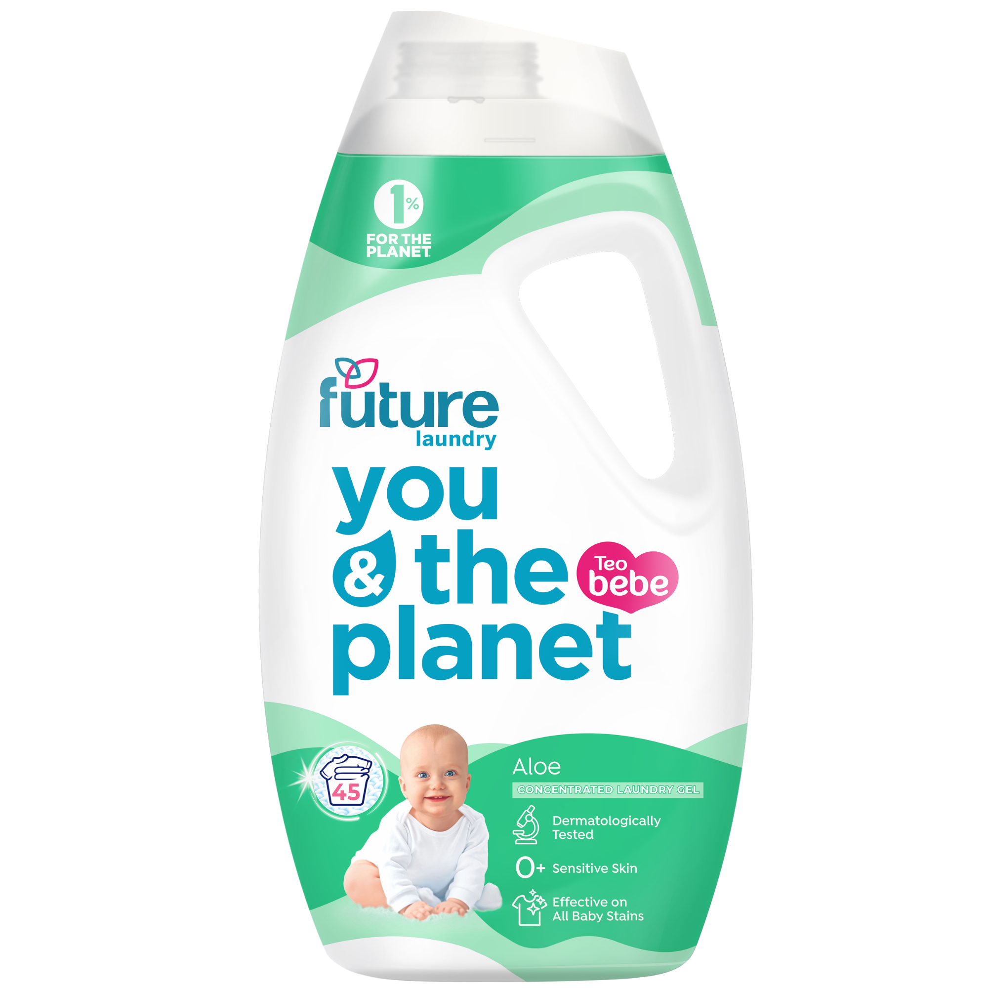 Detergent gel concentrat de rufe pentru bebelusi, Aloe, 1.8 litri, Future
