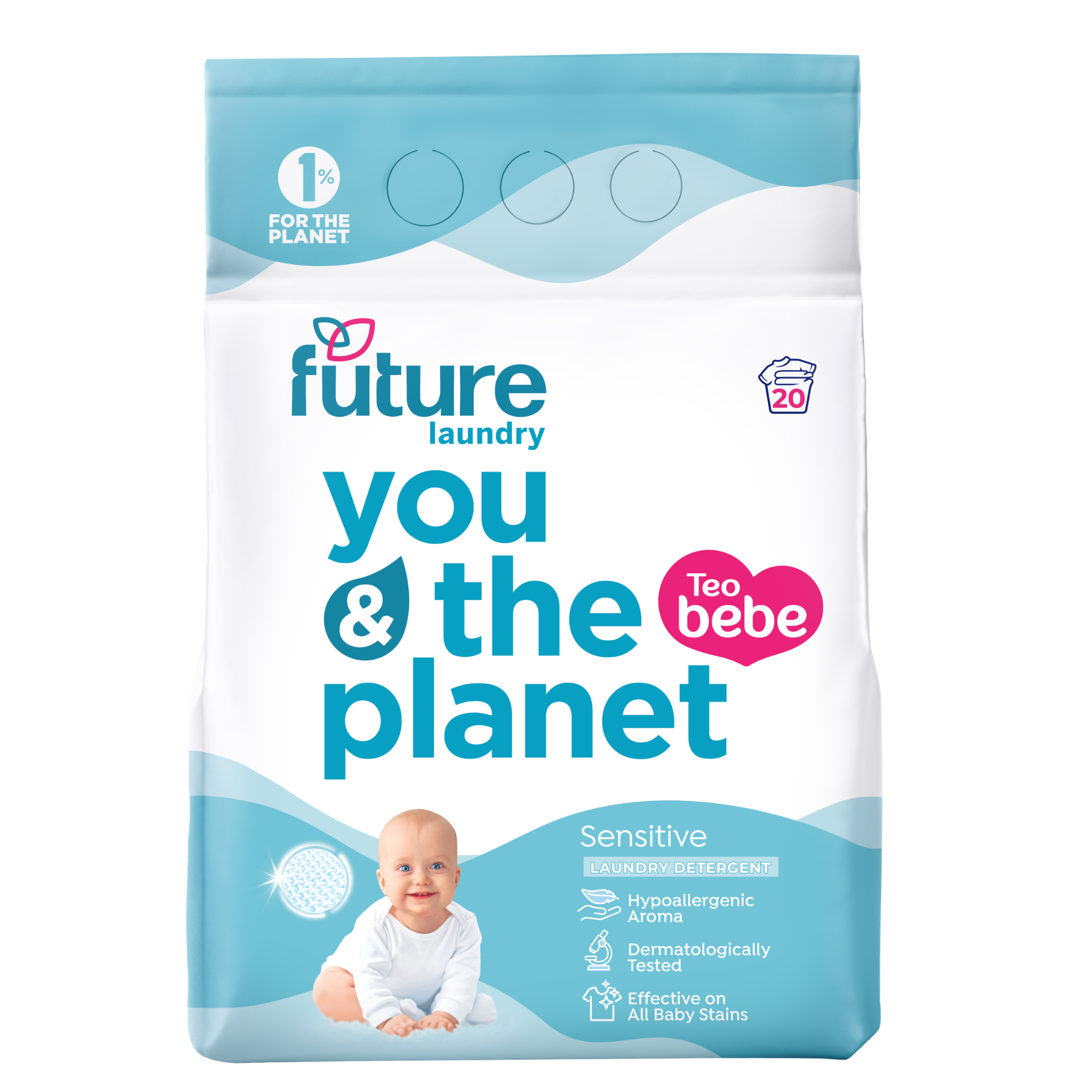 Detergent pudra de rufe pentru bebelusi, Sensitive, 1.5 kg, Future