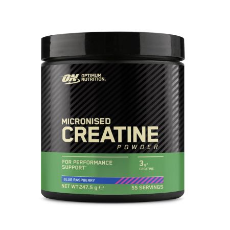 Creatina monohidrata micronizata cu aroma de zmeura, 247.5 g, Optimum Nutrition