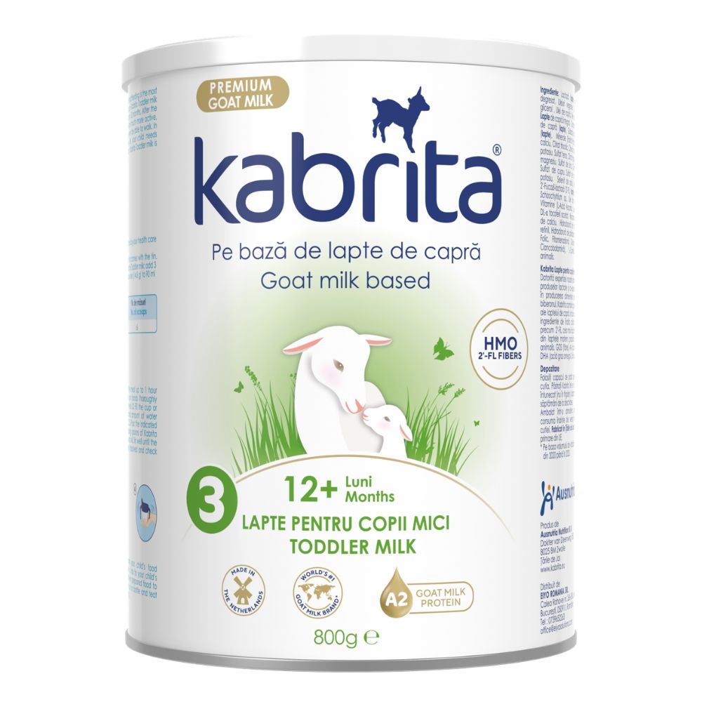 Formula pe baza de lapte praf de capra, 12-24 luni, 800 g, Kabrita 3