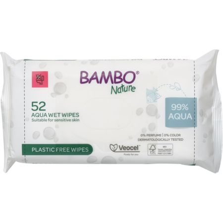 Servetele umade 99% apa, 52 buc, Bambo Nature