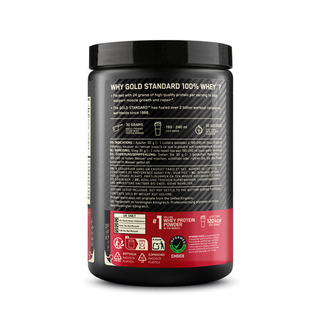Pudra proteica din zer cu aroma de capsuni Whey Gold Standard, 310 g, Optimum Nutrition 775895