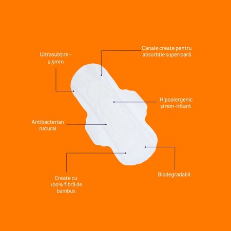 Absorbante din fibra de bambus, 10 buc, Awena 767324