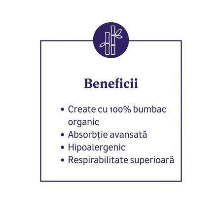 Absorbante din bumbac organic, 10 buc, Awena 767333