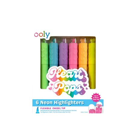 Set Markere, Inimioare, Heart Pops, 6 buc, Ooly 767381