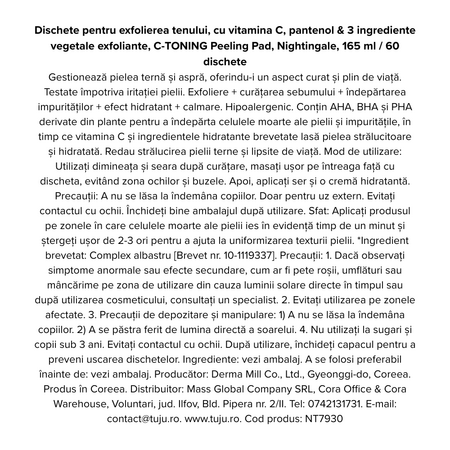 Dischete pentru exfolierea tenului, 60 bucati, Nightingale 768850