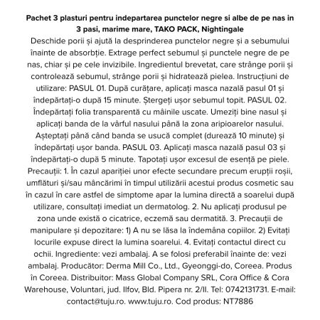 Pachet 3 plasturi pentru indepartarea punctelor negre, 45 ml, Nightingale 768847