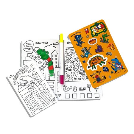 Kit portabil de activitati si colorat, Dinozauri Roboti, Ooly 767573