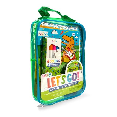 Kit portabil de activitati si colorat, Dinozauri Roboti, Ooly 767575