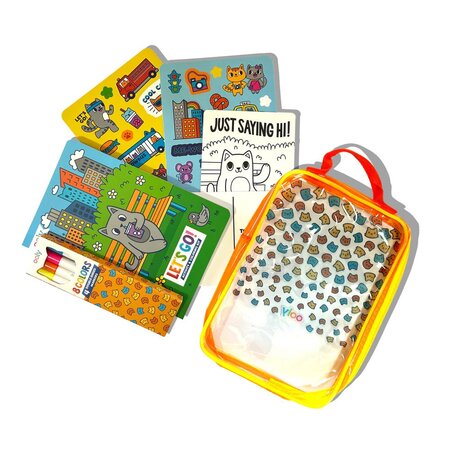 Kit portabil de activitati si colorat, Pisicuta - Let's go Kitty in the city, Ooly 767623