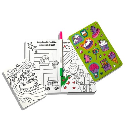 Kit portabil de activitati si colorat, Unicorni - Let's Go! Unicorn Candy Town, Ooly 767641