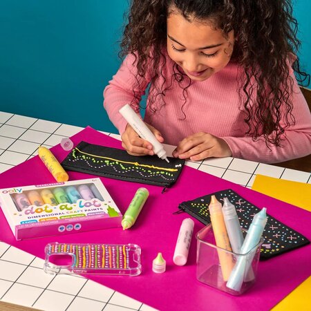Vopsea 3D pentru tehnica punctului, Dot-a-Lot, 8 culori, Ooly 767649