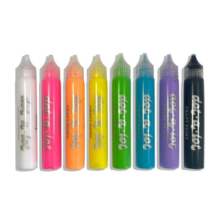 Vopsea 3D pentru tehnica punctului, Dot-a-Lot, 8 culori, Ooly 767653