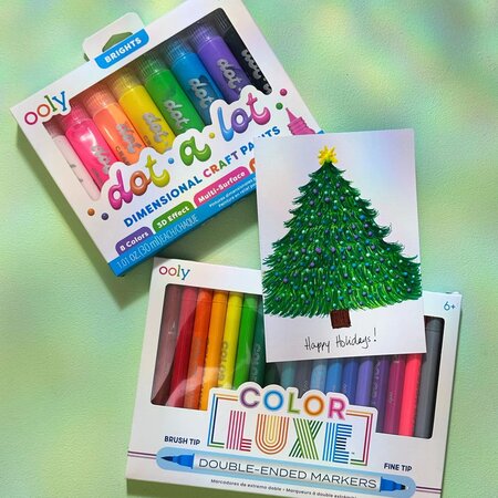 Vopsea 3D pentru tehnica punctului, Dot-a-Lot, 8 culori, Ooly 767654