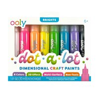Vopsea 3D pentru tehnica punctului, Dot-a-Lot, 8 culori, Ooly