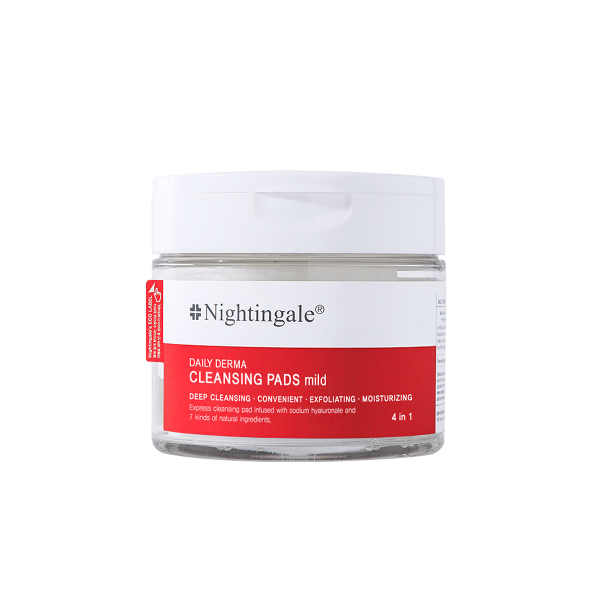 Dischete pentru curatarea tenului cu efect exfoliant si hidratant Daily Derma, 70 bucati, Nightingale