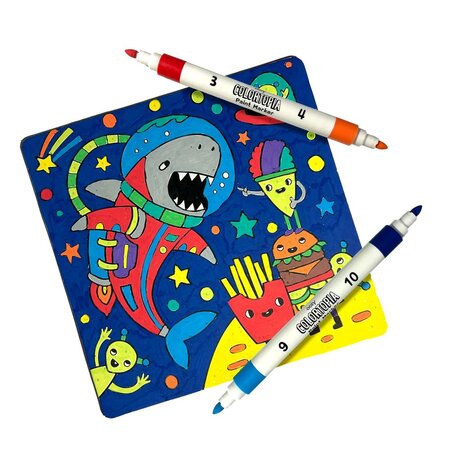 Set creativ de pictura dupa numere cu markere Colortopia, Aventuri Epice, Ooly 767724